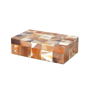 Boîte à bijoux en bambou tissé rectangulaire avec couvercle, style bohème, rangement à 1 niveau pour bijoux - Product Image 2