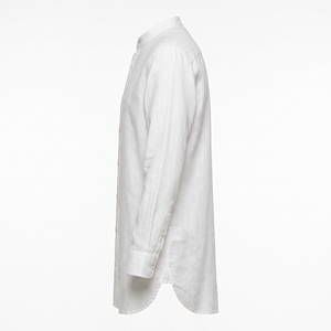 Men's Summer <b>Longline</b> Blank Solid Linen Shirt Extended Hem Casual <b>Top</b> OEM ODM Wholesale Factory Private Label Low MOQ - Product Image 2