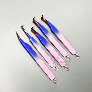 Juego de Pinzas para Extensión de Pestañas de Alta Calidad, Ligeras, Antibacterianas, con Recubrimiento en Polvo de Dos Tonos, Color Oro Rosa - Product Image 6