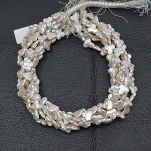 11mm 12mm Natural White Freshwater <b>Pearl</b> Uneven Triangle Fancy Beads Cultured <b>Pearl</b> <b>Loose</b> Gemstone Beads Strand For Jewelry Set - Product Image 2