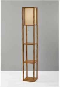 Lampe de sol moderne en bois avec étagères de rangement – Fabrication artisanale haut de gamme |   Vente en gros directe d'usine - Product Image 2