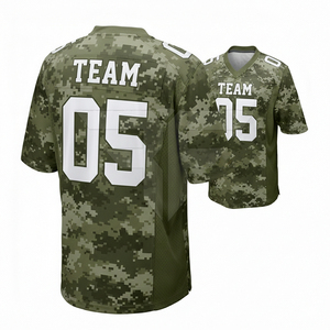 Maillot de football américain respirant de haute qualité imprimé par transfert thermique, grande taille, 100 % polyester, anti-humidité - Product Image 2