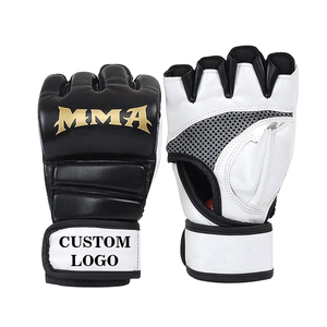 Professional Half-Finger <b>PVC</b> Leather MMA <b>Gloves</b> for Adults Men's Grappling Boxing-Eco-friendly Breathable Hook & Loop Closure - Product Image 1