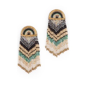 Pendientes de Flecos con Cuentas de Colores, Diseño Moderno, Pendientes Ligeros Bordados con Cuentas - Product Image 2