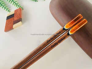 Palillos de madera de agarre suave de primera calidad Cubiertos para fiestas para comer fideos Stir Fry Soba Tempura Dumplings Otra cocina asiática - Product Image 5