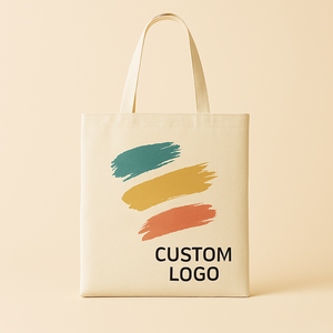 Bolsa de compras de algodón reutilizable con logotipo personalizado, bolsa de compras orgánica lisa, bolsa de lona de algodón personalizada - Product Image 2