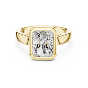 2CT 18K Yellow Gold Radiant Cut Lab Grown Diamond Bezel Modern Engagement Ring Custom Fine Jewelry Wedding Ring IGI Certified - Product Image 1