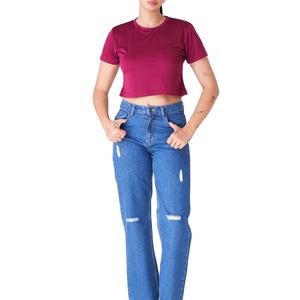 Camiseta Corta de Algodón para Mujer con Diseño Holgado, Decoración Bordada, Impresión Digital, Temporada de Verano, MADE BY HI 2026 - Product Image 1