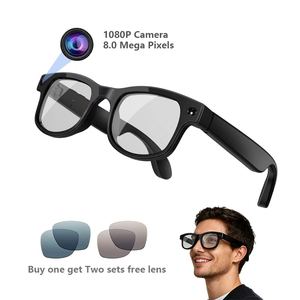 Lunettes de soleil intelligentes avec caméra IA tendance, 8MP pour objectif 1080P, lunettes intelligentes, audio sans fil, enregistrement vidéo portable, détection de mouvement en temps réel - Product Image 1