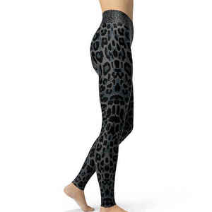 Simple Print High Waisted Breathable Full-Length <b>Leggings</b> <b>Tummy</b> <b>Control</b> Fitness Seamless Yoga Pants with Pockets Plus-Size - Product Image 3