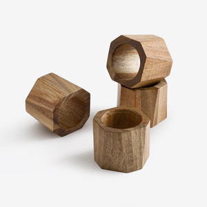 Elegant Wooden Napkin <b>Ring</b> Natural Wooden Napkin Holder for Wedding Party Birthday Decorations Matches <b>Plates</b> Dishes - Product Image 6