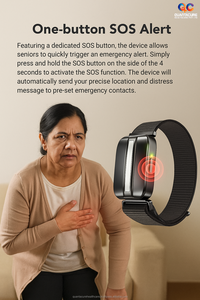 <span class=keywords><strong>2025</strong></span> QC V6 không màn hình thông minh sức khỏe Vòng đeo tay cho người cao tuổi 4G Sim GPS IP68 SOS ECG HRV tâm trạng căng thẳng giấc ngủ Tracker từ xa Pedometer - Product Image 5