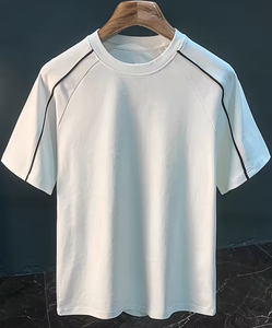 Men's Short Sleeve O Neck Printed Gray 100% Cotton 180g Jersey Front Logo Casual T-Shirt Regular Fit Breathable - Product Image 1