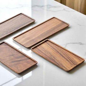 Plateau de service en bois moderne pour le thé, le café et les aliments, léger, multifonctionnel, pour la cuisine, le petit-déjeuner, les collations, la salle à manger, l'utilisation à domicile - Product Image 1