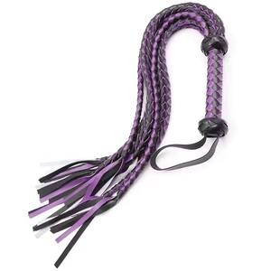 Látigo de entrenamiento para caballos de gamuza premium con correa de muñeca de cuero trenzado para equitación, BDSM, clubes fetichistas SPALL JP SPORTS - Product Image 3