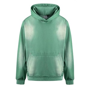 เสื้อฮู้ดดี้ผู้ชายผ้าฝ้าย 100% ล้างสีแบบแอซิด หนัก 500 กรัม สีดำ สไตล์สตรีทแวร์ ลายพิมพ์ ทรงหลวม ใส่ได้ในฤดูใบไม้ร่วง - Product Image 4