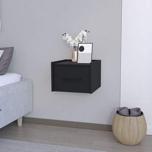 Table de chevet flottante noire Calion pour chambre à coucher - Product Image 4