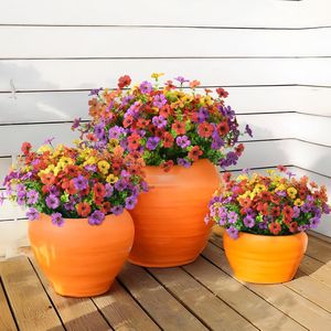 12 Paquetes de Flores de Margarita Artificiales Realistas de Seda para Decoración de Primavera en Exteriores, Plantas Artificiales Coloridas para Uso en Exteriores - Product Image 2