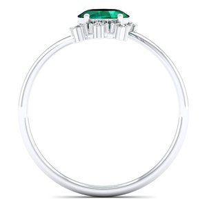 Bague de fiançailles REYES en argent sterling 925 avec moissanite taille ovale 0,5 carat, pierre précieuse émeraude, cadeaux de mariage, bijoux – Prix de gros - Product Image 4