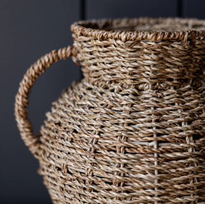 Jarrón Tejido de Pasto Marino Natural con Asas, Hecho a Mano, Ecológico, Decoración del Hogar, Estilo Bohemio, para Pedidos al por Mayor - Product Image 4