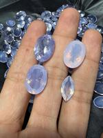 Quartz lavande naturel pour la fabrication de bijoux - Pierre ovale avec effet de jeu de couleurs et d'étincelles, pierres brutes