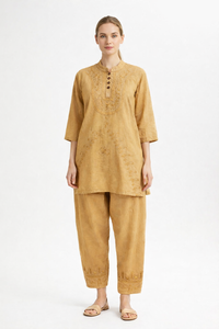 Conjunto de Dos Piezas de Viscosa Bordada para Mujer, Top y Pantalones Casuales, Fabricante - Product Image 4