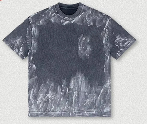 เสื้อยืดทรงบ็อกซี่ฟิตสำหรับผู้ชาย ผ้าสโตนวอช โพลีเอสเตอร์คอตตอน เนื้อหนา สไตล์ลำลองโอเวอร์ไซส์ สตรีทแวร์ มีหลายขนาดให้เลือก - Product Image 1