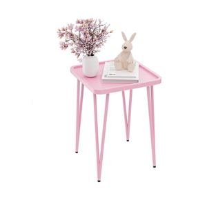Mesa Auxiliar de Lujo para Sala de Estar, Diseño Nórdico Moderno con Acabado Rosa, Mesa de Centro de Estilo Global en Oferta, Metal - Product Image 1