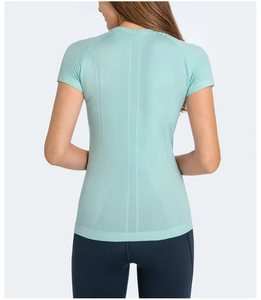 Nouvelle Arrivée T-shirts de Fitness Personnalisés de Haute Qualité pour Femmes Grandes Tailles en Coton/Fibre de Bambou Respirant à Séchage Rapide Épaules Tombantes - Product Image 2