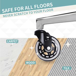 Lot de 5 roulettes de meuble pivotantes modernes transparentes en polyuréthane de 3 pouces pour chaise de bureau à roulettes universelles - Product Image 6