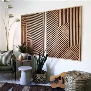 Panneau mural en bois géométrique moderne, décoration murale en bois artisanale pour salon, chambre et décoration intérieure - Product Image 1