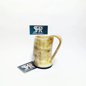 Jarra de cerveza de cuerno africano pulido a mano rústico con acabado de piel Natural decoración de barra regalo perfecto para amantes de la cerveza ocasión especial - Product Image 5