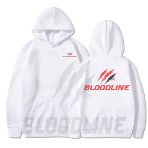 Sweat-shirt à capuche noir pour homme Bloodline, coupe classique, en coton French Terry, décontracté, pour l'automne, avec poche avant et impression par transfert thermique - Product Image 4