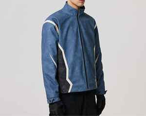 Blouson de moto en cuir pour homme, logo personnalisé, respirant, coupe-vent, manches longues, pour la conduite hivernale, course automobile, couleur personnalisée - Product Image 6