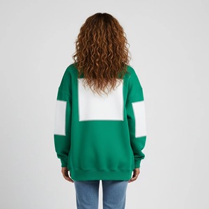 Sudadera Oversize de Cuello Redondo para Mujer, con Bloques de Color, Hombros Caídos, Manga Larga, Mezcla de Algodón, Tejido de Punto, para Otoño - Product Image 3