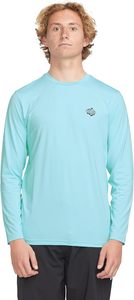 Maillot de bain anti-UV à manches longues pour homme, bleu clair, 100 % polyester, avec logo imprimé sur le devant - Product Image 4