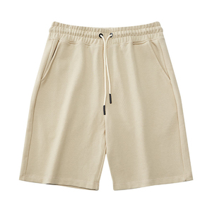 Shorts Bermuda en coton uni pour homme avec taille élastique et poches avant, style décontracté - Product Image 2