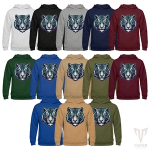 Sweat à capuche unisexe coupe classique en molleton polyester/coton, fermeture éclair, motif graphique personnalisé, style urbain vintage, printemps, écoresponsable - Product Image 6