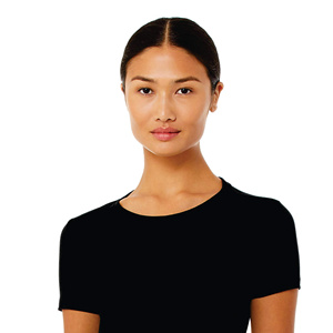T-shirt à manches courtes pour femme, col rond, noir, 100% coton jersey, coupe décontractée, toutes saisons - Product Image 4