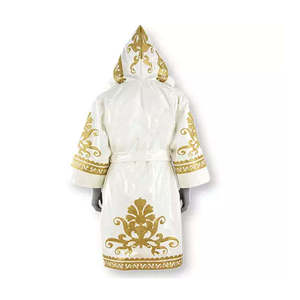 Best Quality Custom Design Comfortable Breathable Satin Silk Robe Wholesale Boxing Hood Robe Custom Made Martial Arts Wear - Product Image 3