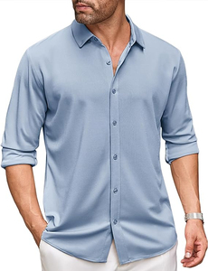 Chemises respirantes pour hommes disponibles en gros, avec un design Coofandy de haute qualité, offrant des manches longues confortables et des options variées. - Product Image 3