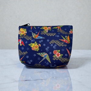 Pochette à fermeture éclair tendance de style japonais en tissu de coton, sac de voyage de capacité moyenne - Product Image 5