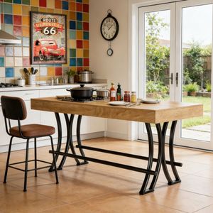 Tavolo da Pranzo Rettangolare Stabile e Robusto in Pietra Sinterizzata e Marmo, Preassemblato, Arredamento per Sala da Pranzo - Product Image 6
