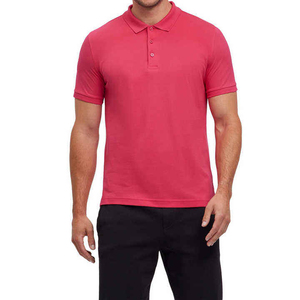 Polo Rojo de Manga Corta para Hombre, 100% Algodón, Tejido Piqué Personalizado, Color Sólido Informal, Transpirable, Corte Regular - Product Image 1
