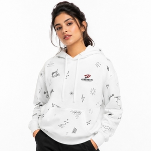 Sudadera con capucha personalizada con estampado vibrante, informal, estilo streetwear para mujer, sudadera con capucha estampada cómoda y a la moda para mujer - Product Image 1