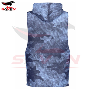 Easy To Wash Breathable Adult Wear Made In Pakistan Fitness <b>Men</b> Wear Blue Color <b>Hoodies</b> Wholesale Rate <b>Sleeveless</b> Hoodie - Product Image 5