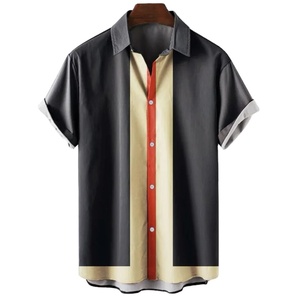 เสื้อแขนสั้นสำหรับผู้ชายเสื้อมีสไตล์พิมพ์ลาย3D ดีไซน์ลำลองเสื้อมีสไตล์ - Product Image 1