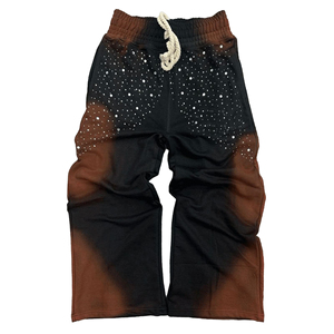 Pantalon de jogging homme personnalisé avec logo imprimé en strass, élastique, réfléchissant, brodé, style streetwear, effet empilé, délavé à l'acide - Product Image 3