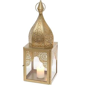 Juego de 2 Faroles Metálicos Marroquíes Blancos Vintage, Faroles Decorativos Colgantes para Velas con Patrón Tallado a Mano para Decoración del Hogar - Product Image 4