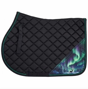 Conjunto de almohadilla de silla de montar personalizada con purpurina para dresaje, transpirable con relleno de poliéster, orejeras y botas para equitación - Product Image 6